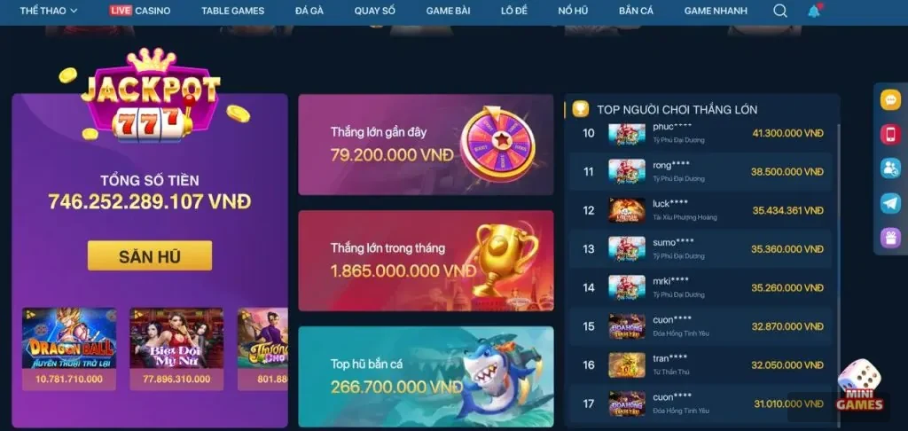 Ưu đãi nạp lại và hoàn trả cho game slot 789club